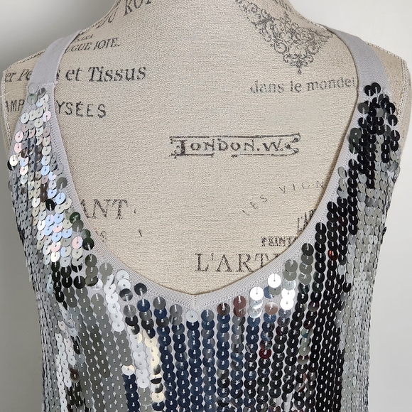 Vintage Silver Sequin Party Dress - Picture 5 of 11
